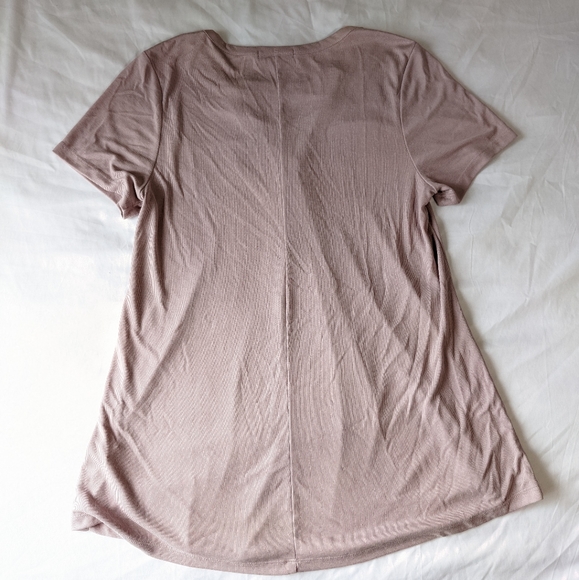 BKE Red Tie Chest Nude Pink Tunic Length Top Neutral Minimalist Size Large - Picture 3 of 8